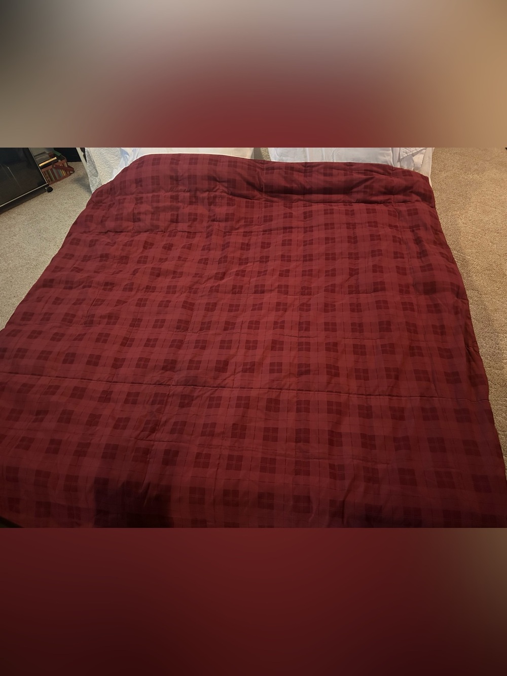 Red Plaid Quilt Down Washable Comforter